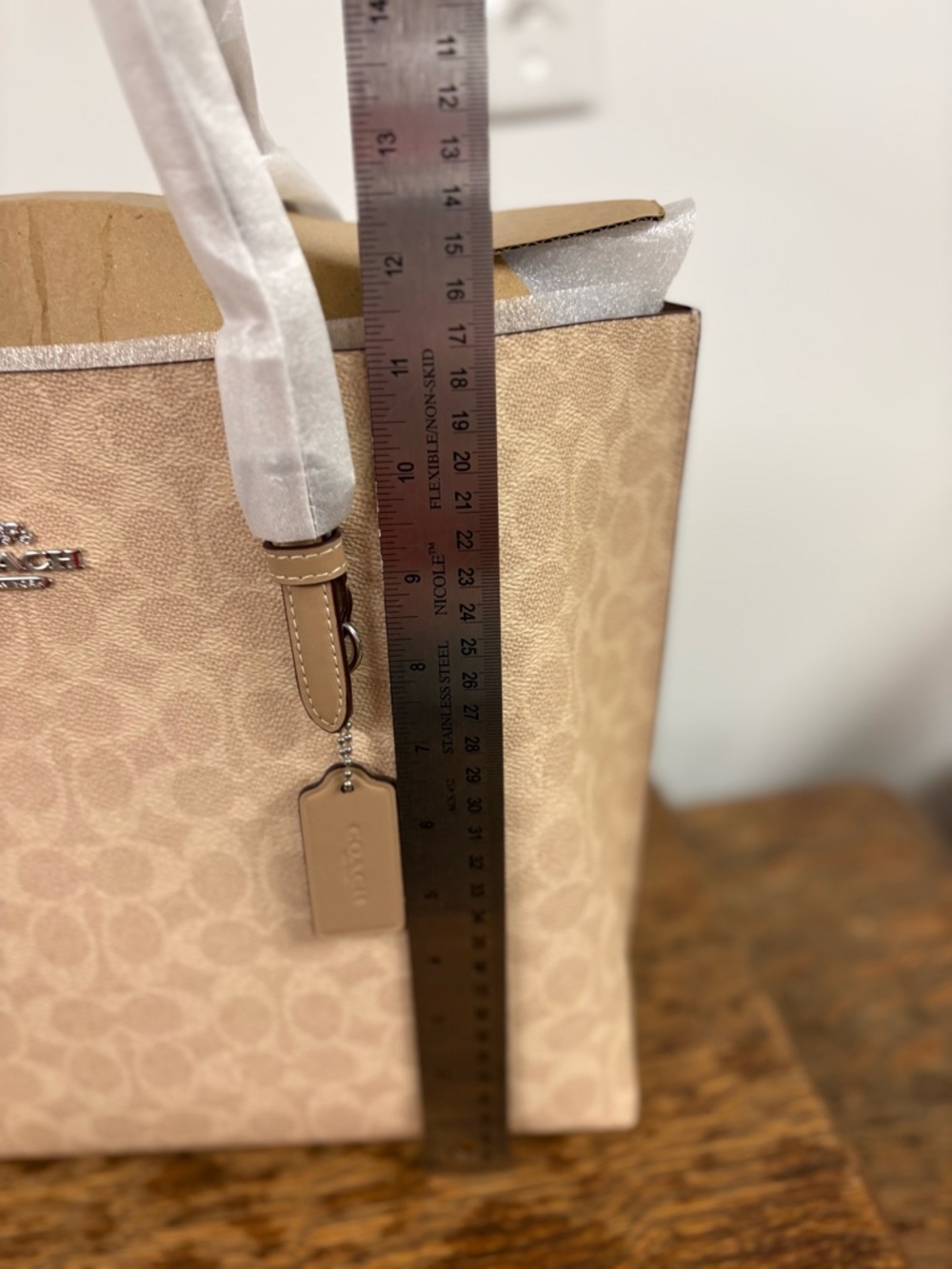 Coach Beige Signature Mollie Jacquard Tote - Picture 2 of 8